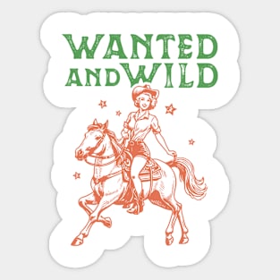 Wanted and Wild Horse Retro Country Western Cowboy Cowgirl Gift Sticker